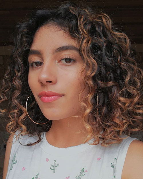 Medium Curly Hair Color