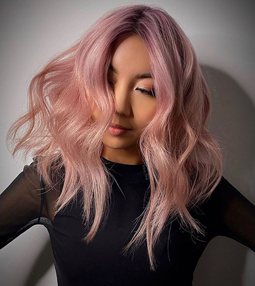 Pink Medium Hair Styles