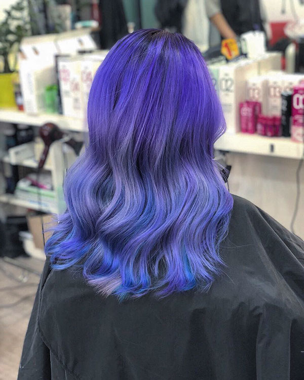Purple Medium Hairstyles