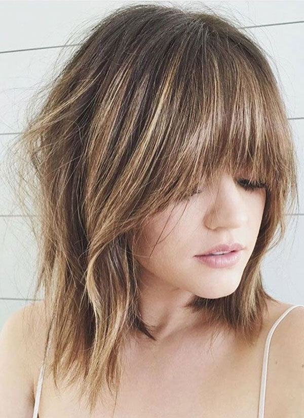 Medium Length Hairstyles With Bangs For Thin Hair