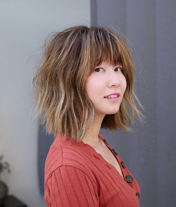 Medium Haircuts With Bangs For Women With Thin Hair