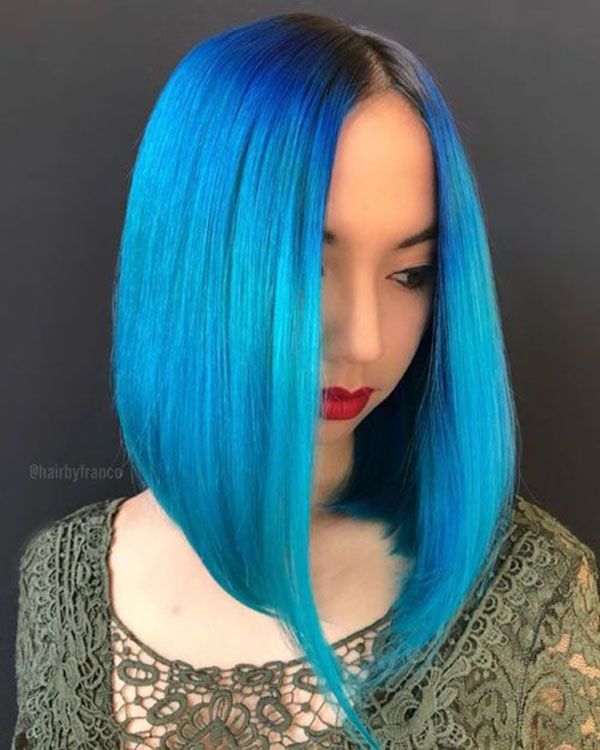 Medium blue hair
